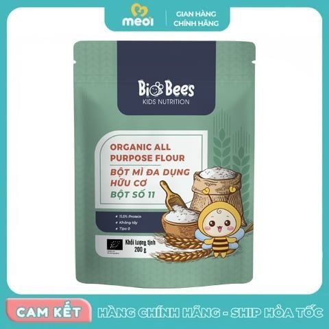 Bột mì đa dụng BioBees hữu cơ - Bột số 11 200gr 1Y+