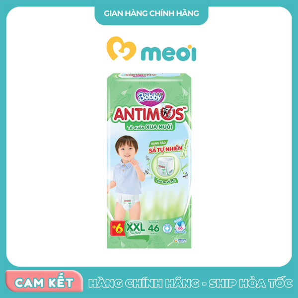 Bỉm quần Bobby Antimos chống muỗi XXL46+6 (15-25kg)