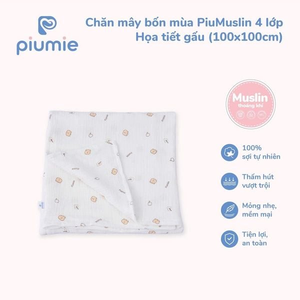  Chăn mây Piumie Muslin 4 lớp 