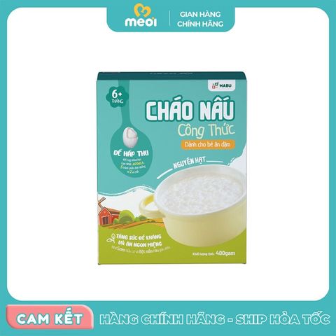  Cháo nấu ăn dặm Mabu hạt vỡ 400g 6M+ New 