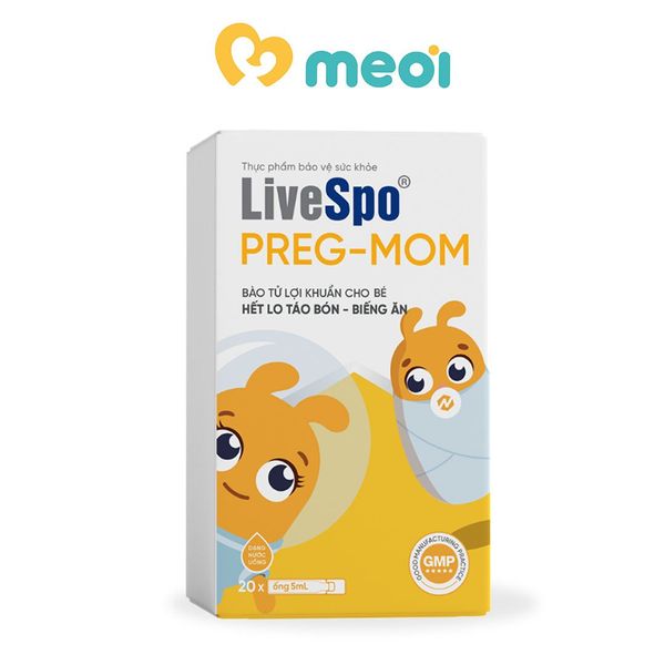  Lợi khuẩn LiveSpo Preg-Mom bổ sung lợi khuẩn đường ruột 20*5ml 0M+ 