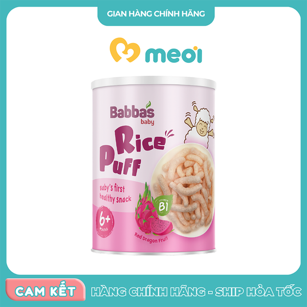 Bánh gạo Babba's Baby vị thanh long đỏ 45g 6M+