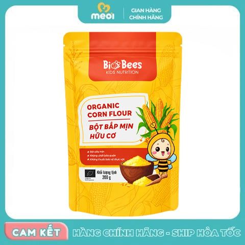 Bột bắp mịn BioBees hữu cơ 200g 6M+