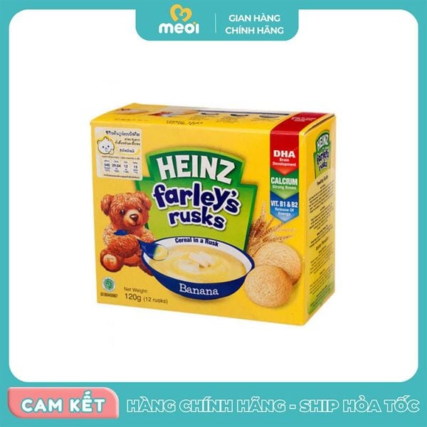  Bánh ăn dặm Heinz Farley's Rusks vị chuối (120g)(6m+) 