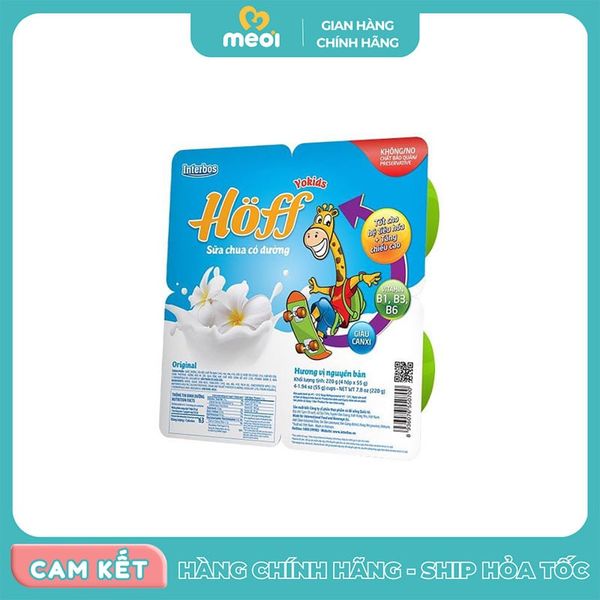  Sữa chua Hoff vị nguyên bản vỉ 4 hộp 