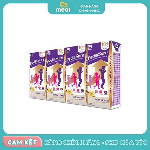  Sữa nước Pediasure pha sẵn hương vani 180ml vỉ 4 