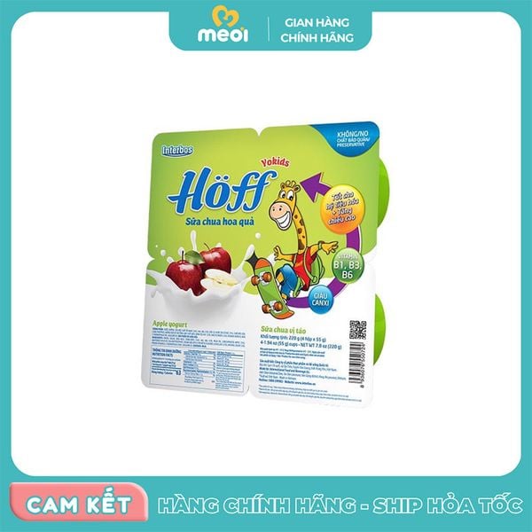  Sữa chua Hoff vị táo vỉ 4 hộp 