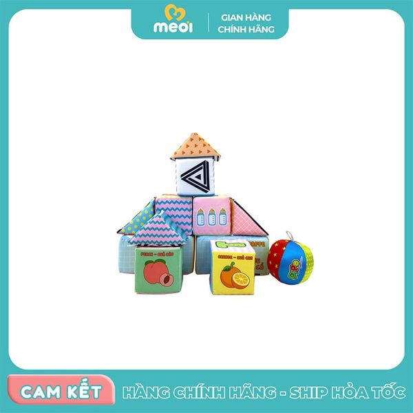  Đồ chơi vải 12 khối tương tác sơ sinh Pipo 