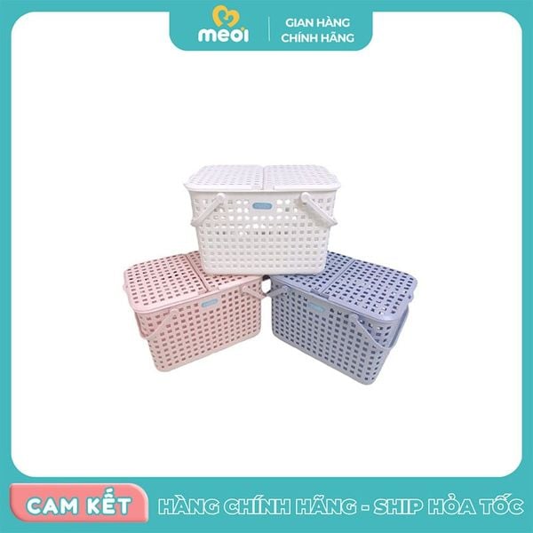  Giỏ xách quai giữa Inochi Nachi có nắp - trắng 