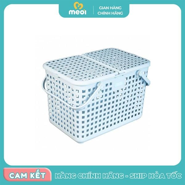  Giỏ xách quai giữa Inochi Nachi có nắp - trắng 