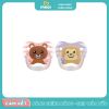 Bộ 2 ty ngậm in hình con gấu và khỉ cho bé 6-12M hồng tím Dr Brown's