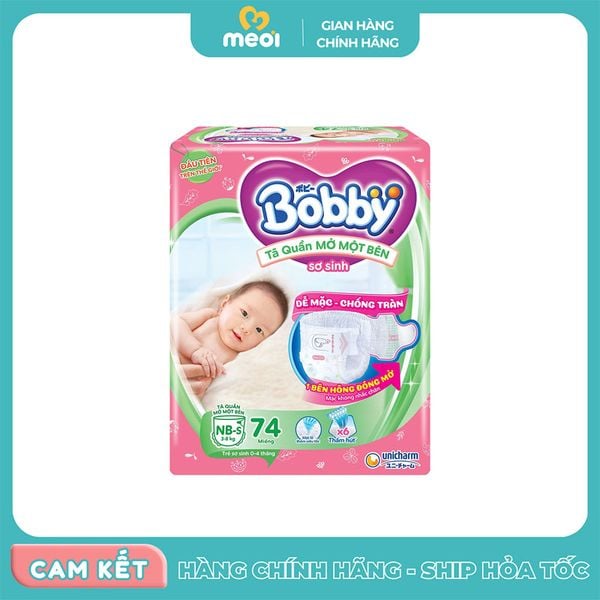  Bỉm quần mở một bên Bobby size NB-s 74 miếng (3-8kg) 