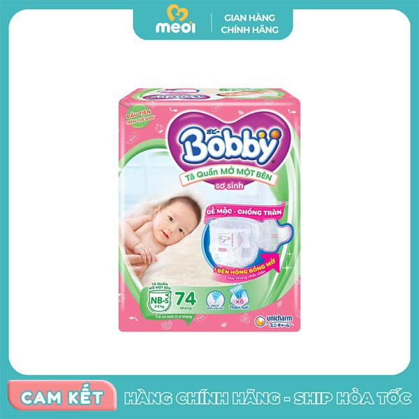  Bỉm quần mở một bên Bobby size NB-s 74 miếng (3-8kg) 