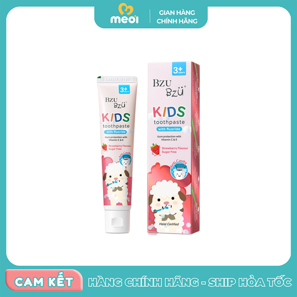 KĐR Bzu Bzu chứa fluoride hương dâu 50g 3Y+