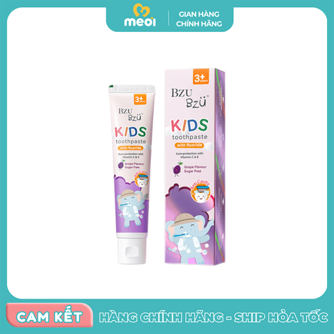  KĐR Bzu Bzu chứa fluoride hương nho 50g 3Y+ 