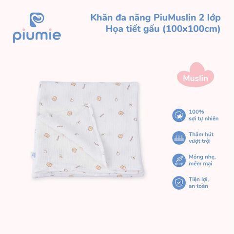 Khăn đa năng Piumie muslin 2 lớp