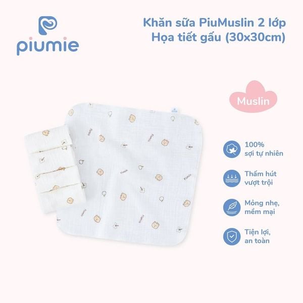  Khăn sữa Piumie muslin 2 lớp 
