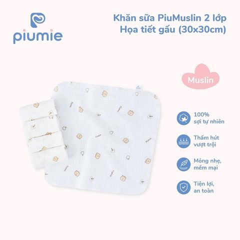 Khăn sữa Piumie muslin 2 lớp