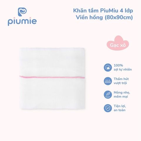  Khăn tắm Piumie gạc xô cotton 4 lớp 