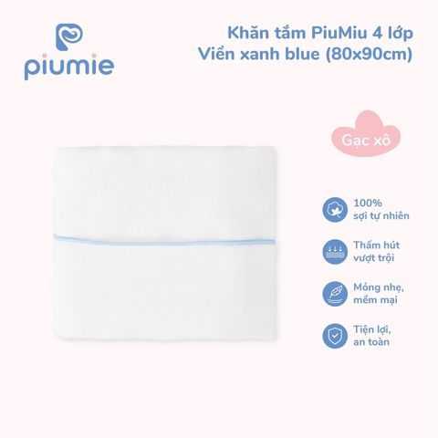  Khăn tắm Piumie gạc xô cotton 4 lớp 