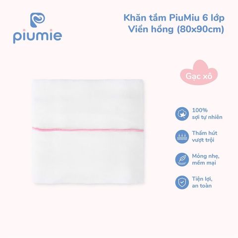  Khăn tắm Piumie gạc xô cotton 6 lớp 