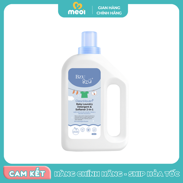  Nước giặt xả cho bé Bzu Bzu CleanHaven 2in1 1L 