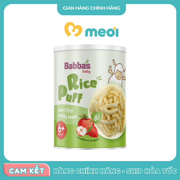 Bánh gạo Babba's Baby vị dâu táo 45g 6M+
