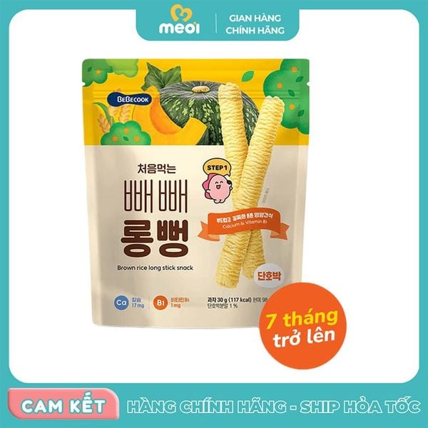  Bánh gạo lứt thanh dài BeBecook vị bí ngô (step 1) 30g 7M+ 