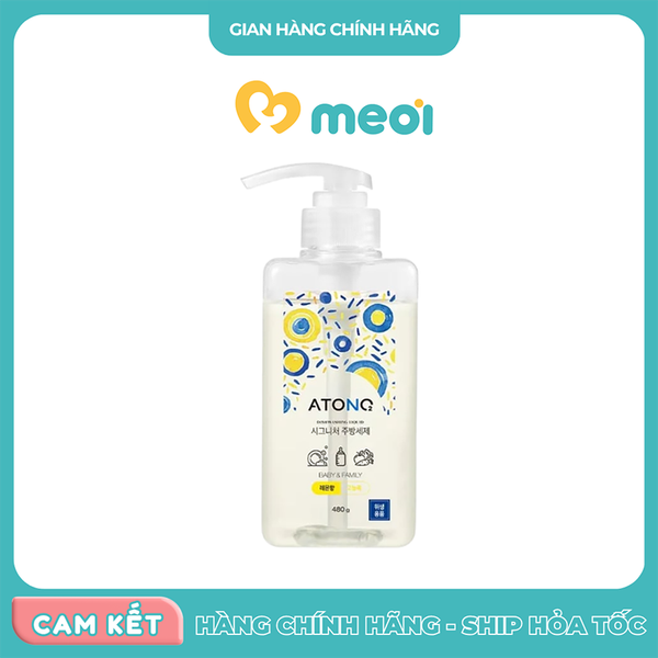 Nước rửa bình đa năng thuần chay đậm đặc Atono2 hương chanh 480g 0M+