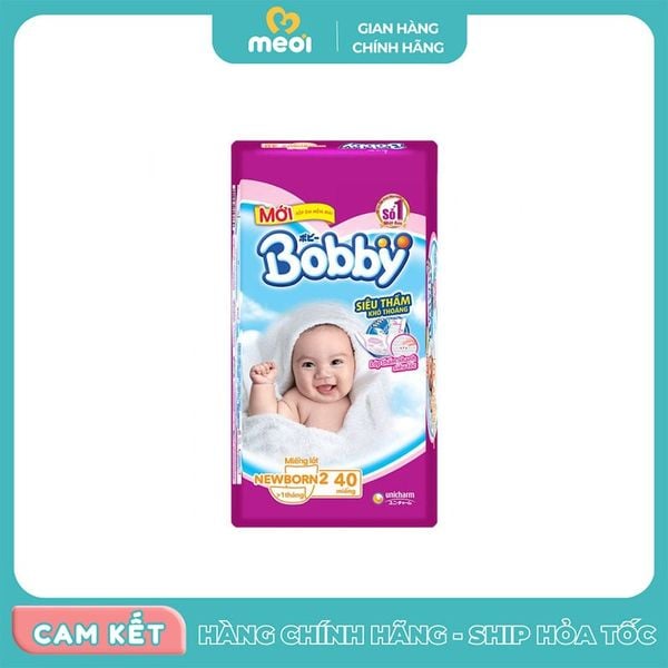  Bỉm Miếng lót Bobby NB2 (40 miếng) 