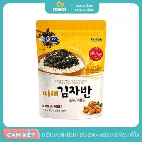  Rong Biển Rắc Cơm Vị Óc Chó Hạnh Nhân 50g (12M+) 