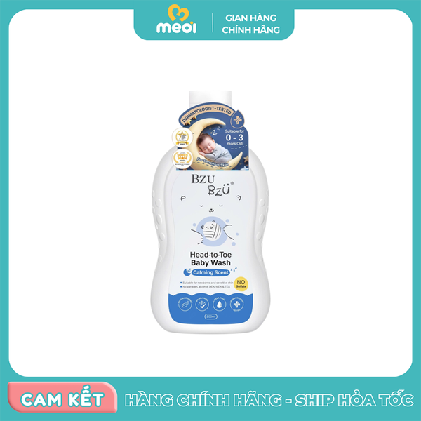 Sữa tắm gội toàn thân Bzu Bzu hương thư giãn 200ml 0-3Y