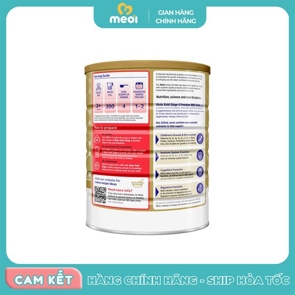  Sữa Alula Gold Úc số 4 900g (2 tuổi trở lên) 
