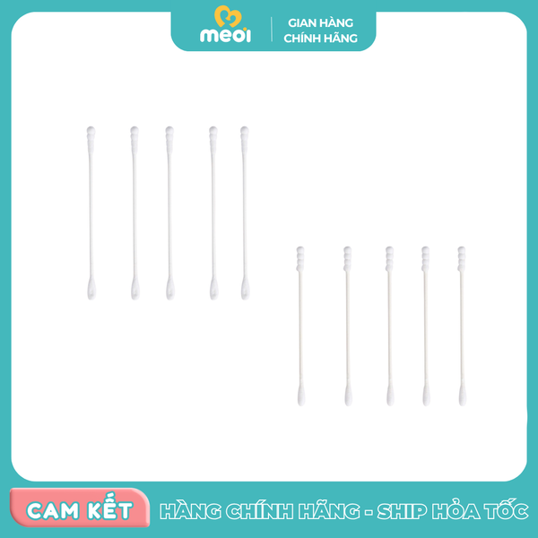  Tăm bông trẻ em thân giấy Piumie hộp chữ nhật 200 cái 