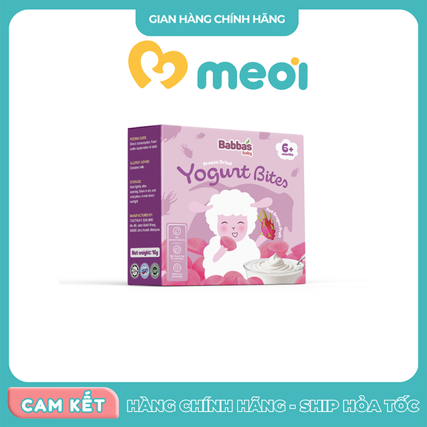 Sữa chua sấy lạnh Babba's vị thanh long đỏ 16g 6M+
