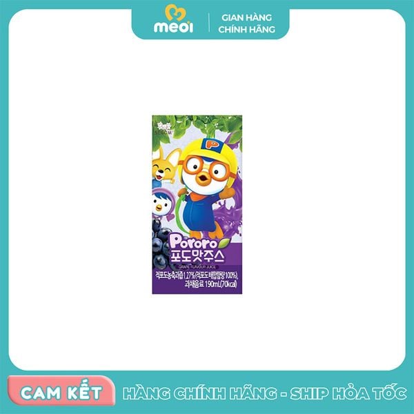  Nước ép trái cây Pororo Segom vị Nho - 190ml 