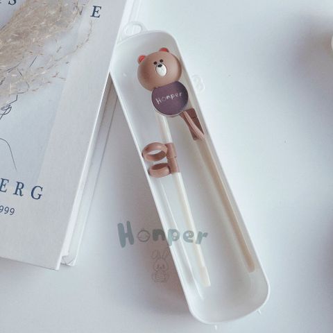  Đũa tập gắp Honper gấu thỏ HP214 kèm hộp 