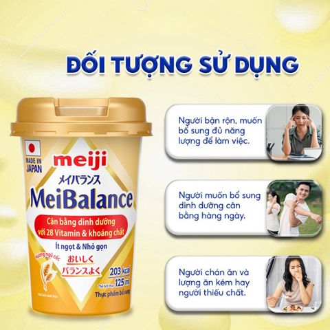  Thực phẩm bổ sung Meiji Meibalance ít ngọt 125ml 