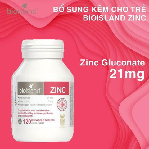  Viên uống bổ sung kẽm Bio island Zinc NK cho bé 120 viên 1Y+ 
