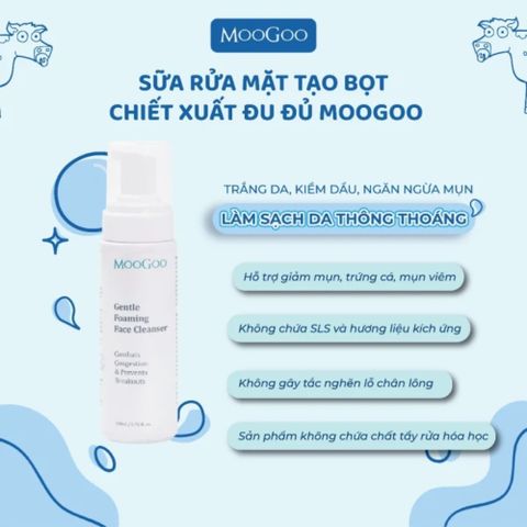  Sữa rửa mặt tạo bọt chiết xuất đu đủ Moogoo 200ml 12Y+ 
