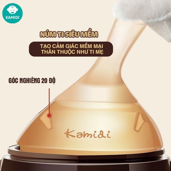 Bình sữa sơ sinh Kamidi Baby silicone 150ml
