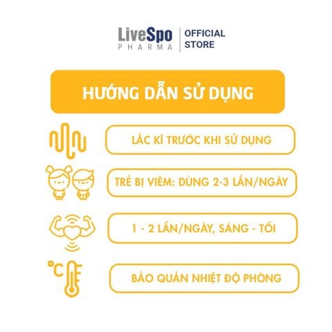  Bào tử lợi khuẩn LiveSpo NAVAX giúp giảm nguy cơ viêm đường hô hấp 4mlx10 ống 