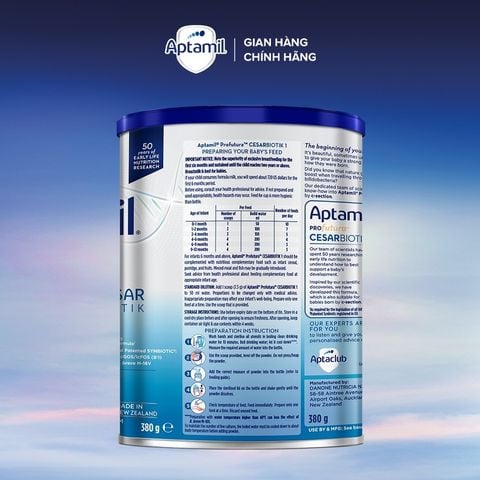  Sữa Aptamil Profutura Cesarbiotik NZ số 1 380g (0 - 12 tháng) 