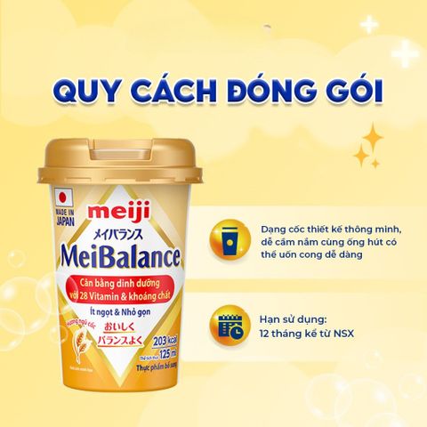  Thực phẩm bổ sung Meiji Meibalance ít ngọt 125ml 