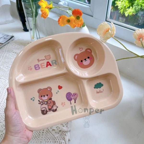 Khay ăn dặm Honper HK2316 in hình thú