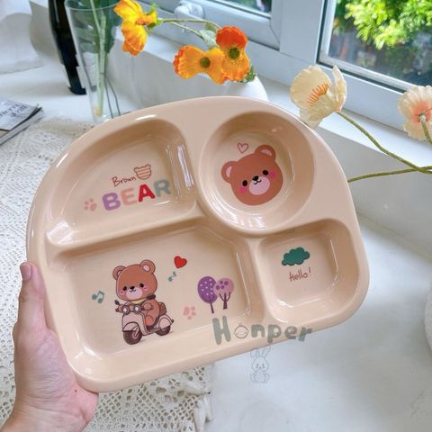  Khay ăn dặm Honper HK2316 in hình thú 