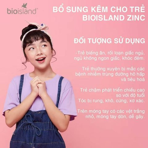  Viên uống bổ sung kẽm Bio island Zinc NK cho bé 120 viên 1Y+ 