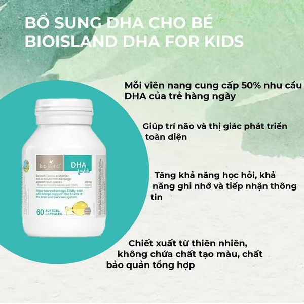 Viên uống Bio Island NK bổ sung DHA cho bé 60 viên 7M+