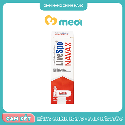  Xịt lợi khuẩn LiveSpo Navax giảm nguy cơ viêm tai mũi họng 20ml 