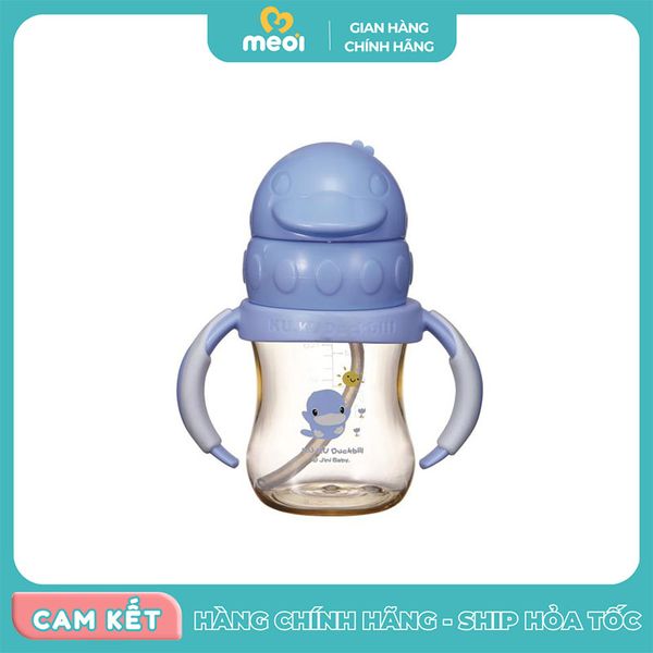  Bình uống nước có tay cầm xanh/hồng 140ml Ku-Ku 5881A 